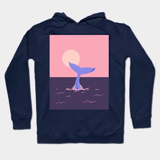 Tale of a Humpback whale's tail Illustration Hoodie